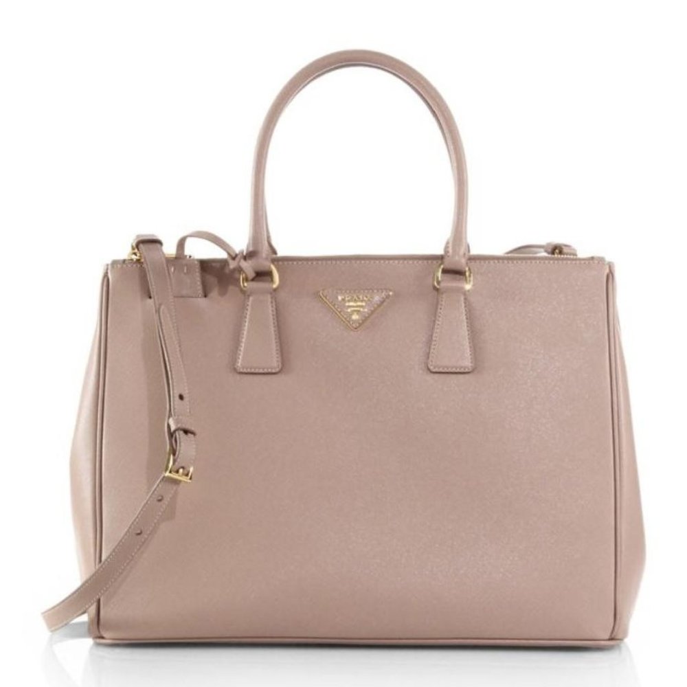New Prada Medium Cipria Saffiano Leather Tote